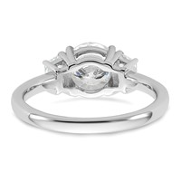 14K White Gold 1.88 Carat Lab Grown Diamond VS+ F+ Round Ring with Trapezoid Sidestones Complete Engagement view 5
