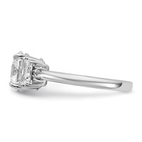 14K White Gold 2.50 Carat Lab Grown Diamond VS+ F+ Round Ring with Trapezoid Sidestones Complete Engagement view 3
