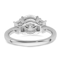 14K White Gold 2.50 Carat Lab Grown Diamond VS+ F+ Round Ring with Trapezoid Sidestones Complete Engagement view 5