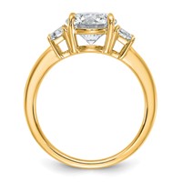 14K Yellow Gold 2.50 Carat Lab Grown Diamond VS+ F+ Round Ring with Trapezoid Sidestones Complete Engagement view 2