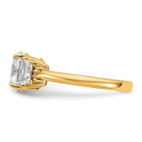14K Yellow Gold 2.50 Carat Lab Grown Diamond VS+ F+ Round Ring with Trapezoid Sidestones Complete Engagement view 3