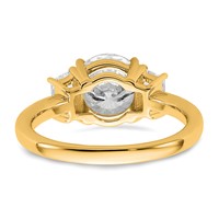 14K Yellow Gold 2.50 Carat Lab Grown Diamond VS+ F+ Round Ring with Trapezoid Sidestones Complete Engagement view 5