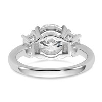 14K White Gold 3.50 Carat Lab Grown Diamond VS+ F+ Trapezoid Sidestones Complete Engagement Ring view 5