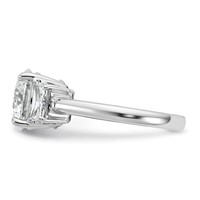 14K White Gold 3.75 Carat Certified Lab Grown Diamond VS+ F+ Trapezoid Sidestones Complete Engagement Ring view 3