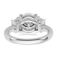 14K White Gold 3.75 Carat Certified Lab Grown Diamond VS+ F+ Trapezoid Sidestones Complete Engagement Ring view 5