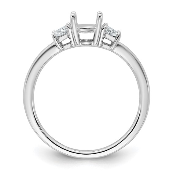 Gold Lab Grown Diamond Oval and Trapezoid 3-Stone Ring