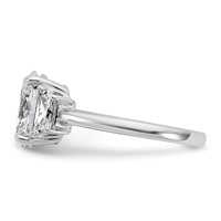 14K White Gold 2.75 Carat Certified Lab Grown Diamond VS+ F+ Oval and Trapezoid Complete Three Stone Engagement Ring view 3