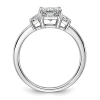 14K White Gold 2 Carat Certified Lab Grown Diamond VS+ F+ Radiant and Trapezoid Complete Three Stone Engagement Ring view 2