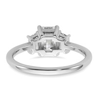 14K White Gold 0.38ct Lab Grown Dia VS+ F+ Semi Mount Emerald Center Ring view 5