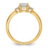 14K Yellow Gold 0.38ct Lab Grown Dia VS+ F+ Semi Mount Emerald Center Ring view 2