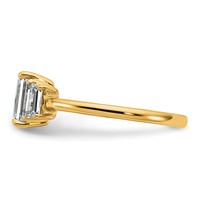 14K Yellow Gold 0.38ct Lab Grown Dia VS+ F+ Semi Mount Emerald Center Ring view 3