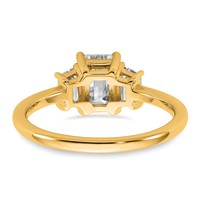 14K Yellow Gold 0.38ct Lab Grown Dia VS+ F+ Semi Mount Emerald Center Ring view 5