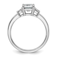 14K White Gold 2 Carat Certified Lab Grown Diamond VS+ F+ Complete Emerald and Trapezoid Engagement Ring view 2