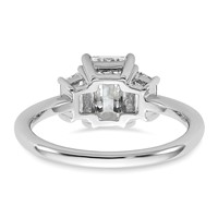 14K White Gold 2 Carat Certified Lab Grown Diamond VS+ F+ Complete Emerald and Trapezoid Engagement Ring view 5