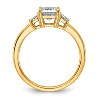 14K Yellow Gold 0.50ct Lab Grown Dia VS+ F+ Semi Mount Emerald Center Ring view 2