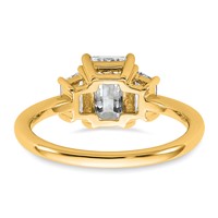 14K Yellow Gold 0.50ct Lab Grown Dia VS+ F+ Semi Mount Emerald Center Ring view 5