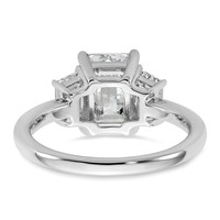 14K White Gold 0.75ct Lab Grown Dia VS+ F+ Semi Mount Emerald Center Ring view 5