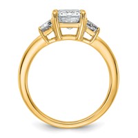 14K Yellow Gold 0.75ct Lab Grown Dia VS+ F+ Semi Mount Emerald Center Ring view 2
