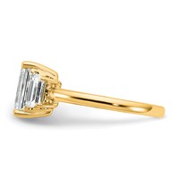 14K Yellow Gold 0.75ct Lab Grown Dia VS+ F+ Semi Mount Emerald Center Ring view 3
