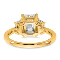 14K Yellow Gold 0.75ct Lab Grown Dia VS+ F+ Semi Mount Emerald Center Ring view 5