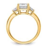 14K Yellow Gold 0.75ct Lab Grown Dia VS+ F+ Semi Mount Emerald Center Ring view 2