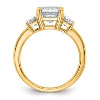 14K Yellow Gold 1ct Lab Grown Dia VS+ F+ Semi Mount Emerald Center Ring view 2