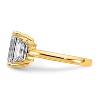 14K Yellow Gold 1ct Lab Grown Dia VS+ F+ Semi Mount Emerald Center Ring view 3