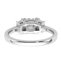 14K White Gold 1.38 Carat Certified Lab Grown Diamond VS+ F+ Cushion and Half Moon Complete Three Stone Engagement Ring view 5