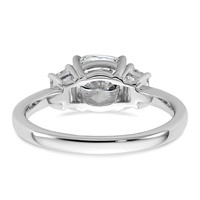14K White Gold 1.88 Carat Lab Grown Diamond VS+ F+ Cushion and Half Moon Complete Three Stone Engagement Ring view 5