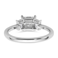 14K White Gold 1.38 Carat Certified Lab Grown Diamond VS+ F+ Princess and Trapezoid Complete Three Stone Engagement Ring view 5