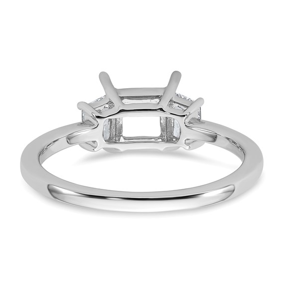 Gold Diamond Princess and Trapezoid 3-Stone Bridal Rings