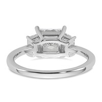 14K White Gold 2 Carat Lab Grown Diamond VS+ F+ Princess and Trapezoid Complete Three Stone Engagement Ring view 5