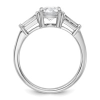14K White Gold 1.50 Carat Lab Grown Diamond VS+ F+ Round and Tapered Baguette Complete Three Stone Engagement Ring view 2