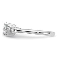 14K White Gold 1.50 Carat Lab Grown Diamond VS+ F+ Round and Tapered Baguette Complete Three Stone Engagement Ring view 3
