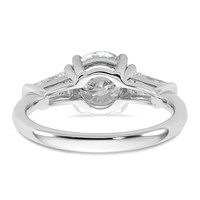 14K White Gold 2.20 Carat Certified Lab Grown Diamond VS+ F+ Round and Tapered Baguette Complete Three Stone Engagement Ring view 5