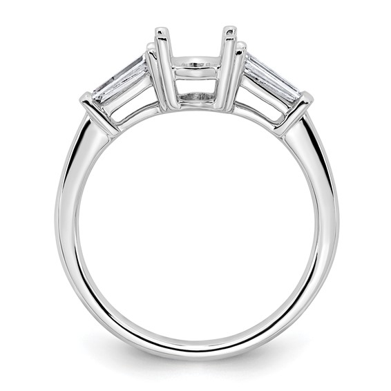 Gold Lab Grown Diamond Oval and Baguette 3-Stone Ring