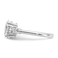14K White Gold 2.20 Carat Certified Lab Grown Diamond VS+ F+ Oval and Tapered Baguette Complete Three Stone Engagement Ring view 3