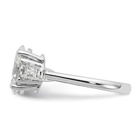 14K White Gold 2.75 Carat Certified Lab Grown Diamond VS+ F+ Oval and Tapered Baguette Complete Three Stone Engagement Ring view 3