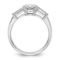14K White Gold 1.50 Carat Certified Lab Grown Diamond VS+ F+ Radiant Ring with Tapered Baguette Sides Complete Engagement view 2