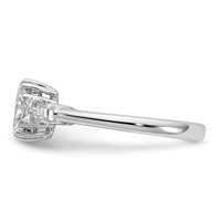 14K White Gold 1.50 Carat Certified Lab Grown Diamond VS+ F+ Radiant Ring with Tapered Baguette Sides Complete Engagement view 3