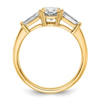 14K Yellow Gold 1.50 Carat Certified Lab Grown Diamond VS+ F+ Radiant Ring with Tapered Baguette Sides Complete Engagement view 2