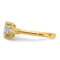 14K Yellow Gold 1.50 Carat Certified Lab Grown Diamond VS+ F+ Radiant Ring with Tapered Baguette Sides Complete Engagement view 3