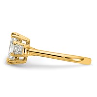 14K Yellow Gold 2 Carat Certified Lab Grown Diamond VS+ F+ Radiant Ring with Tapered Baguette Sides Complete Engagement view 3