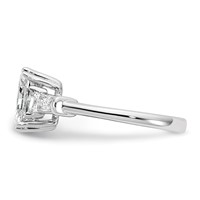 14K White Gold 2.62 Carat Certified Lab Grown Diamond VS+ F+ Radiant Ring with Tapered Baguette Sides Complete Engagement view 3
