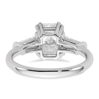 14K White Gold 2.62 Carat Certified Lab Grown Diamond VS+ F+ Radiant Ring with Tapered Baguette Sides Complete Engagement view 5