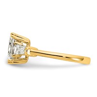 14K Yellow Gold 2.62 Carat Certified Lab Grown Diamond VS+ F+ Radiant Ring with Tapered Baguette Sides Complete Engagement view 3