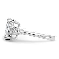 14K White Gold 3.20 Carat Certified Lab Grown Diamond VS+ F+ Radiant Ring with Tapered Baguette Sides Complete Engagement view 3