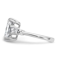 14K White Gold 3.75 Carat Certified Lab Grown Diamond VS+ F+ Radiant Ring with Tapered Baguette Sides Complete Engagement view 3
