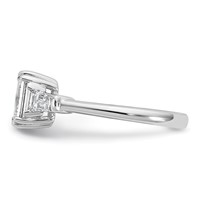 14K White Gold 1.50 Carat Lab Grown Diamond VS+ F+ Complete Emerald and Tapered Baguette Engagement Ring view 3