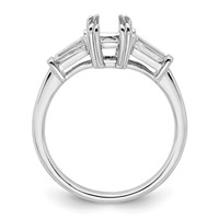 14K White Gold 0.50ct Lab Grown Dia VS+ F+ Emerald Center Semi-Mount Eng Ring view 2